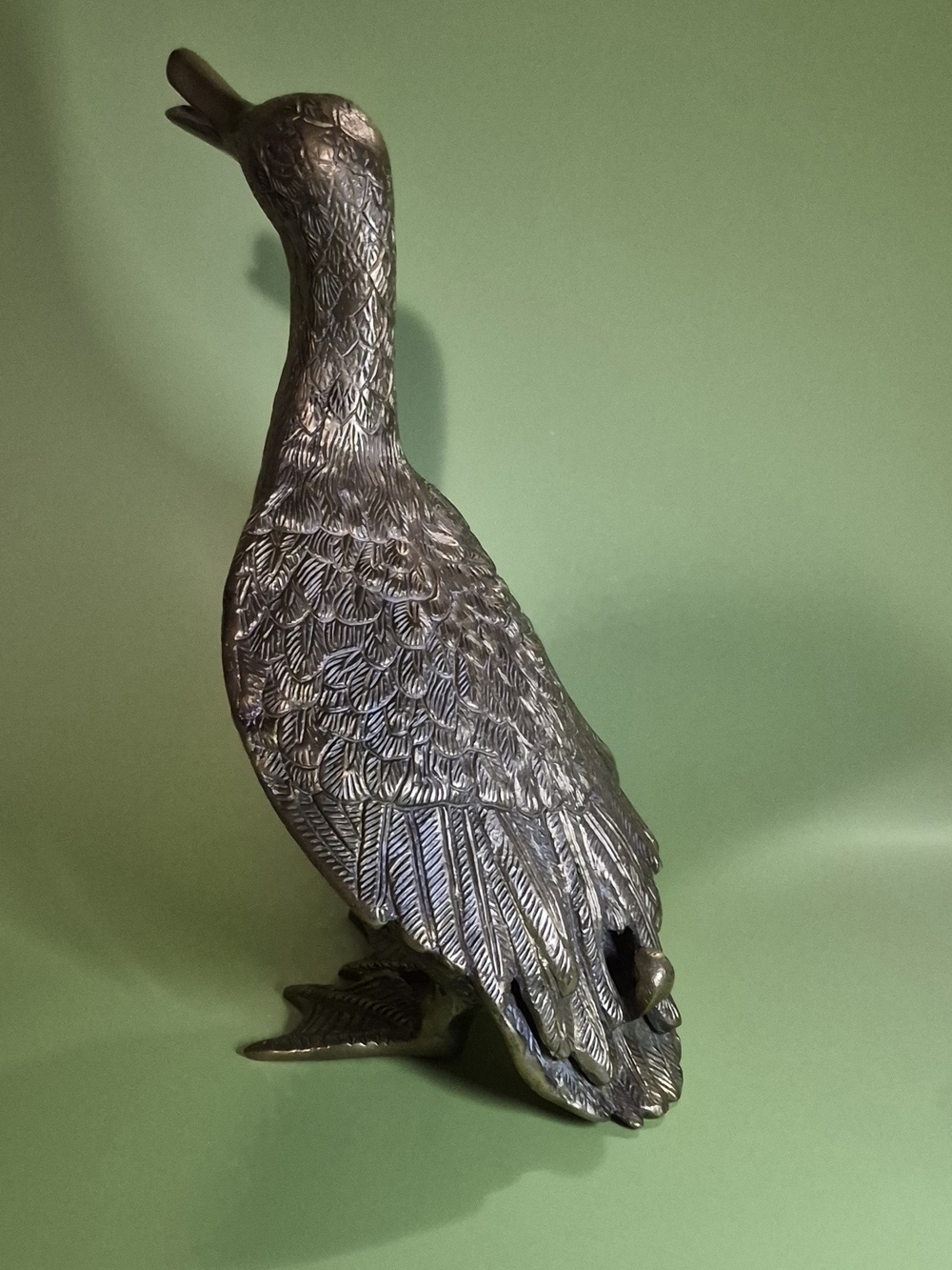 Vintage Metal Duck Figurine Home Decor Accent